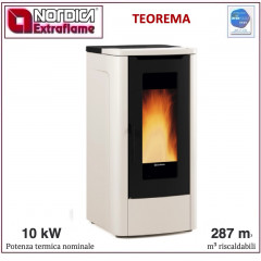 EXTRAFLAME TEOREMA STUFA PELLET 10KW AVORIO TOP MAIOLICA PROMO FINO AL 31/03