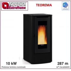 EXTRAFLAME TEOREMA STUFA PELLET 10KW NERA TOP MAIOLICA PROMO FINO AL 31/03