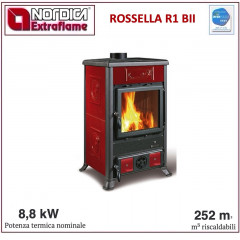 LA NORDICA ROSSELLA R1 BII STUFA LEGNA CERAMICA LIBERTY BORDEAUX 7112150