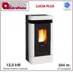 EXTRAFLAME LUCIA PLUS STUFA PELLET 12KW FOCOLARE GHISA BIANCO PROMO FINO 31/03