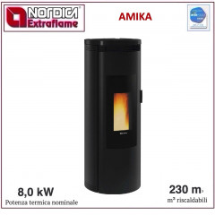 EXTRAFLAME AMIKA NERA STUFA PELLET ERMETICA GHISA PROMO FINO 31/03 1283502