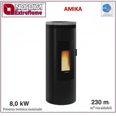 EXTRAFLAME AMIKA PETRA STUFA PELLET ERMETICA GHISA DISPLAY PROMO FINO 31/03