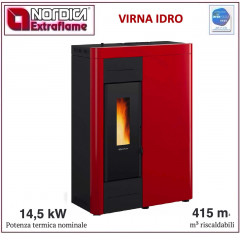 EXTRAFLAME VIRNA IDRO TERMOSTUFA A PELLET 14,5kW BORDEAUX PROMO FINO 31/03