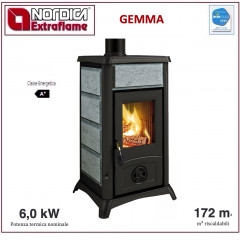 LA NORDICA GEMMA STUFA LEGNA FOCOLARE GHISA 6KW PIETRA NATURALE 7111652