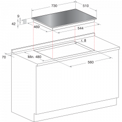 HOTPOINT HAGD72S/MR PIANO COTTURA INCASSO 73 CM 5 FUOCHI GAS 9 LIVELLI POTENZA