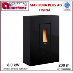 EXTRAFLAME MARILENA PLUS AD CRYSTAL FUME' STUFA PELLET 8KW 230M3 1283008