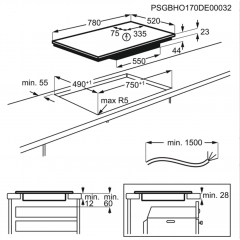 ELECTROLUX EIL83443BW PIANO INDUZIONE 78X52 BIANCO 4 ZONE SLIDER TOUCH