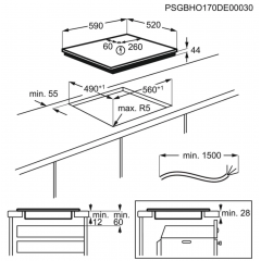 ELECTROLUX EIL63443BW PIANO INDUZIONE 59X52 BIANCO 4 ZONE SLIDER TOUCH