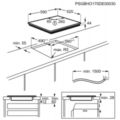 ELECTROLUX EIL63443 PIANO INDUZIONE 59X52 NERO 4 ZONE COTTURA SLIDER TOUCH