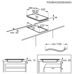 ELECTROLUX LIT30231C PIANO INDUZIONE 29X52 NERO 2 ZONE COTTURA