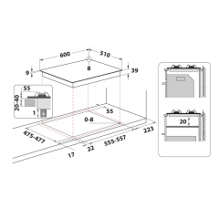 HOTPOINT PCN640TANRHA PIANO COTTURA 4 FUOCHI1 TRIPLA CORONA 60 CM ANTRACITE