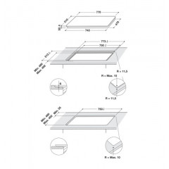 HOTPOINT HB0577BNE PIANO COTTURA A INDUZIONE 77CM 4 PIASTRE VETRO NERO