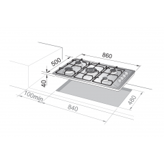 DE LONGHI YAL59DD PIANO COTTURA 5 BRUCIATORI ACCIAIO INOX 90 CM