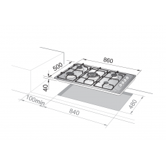 DE LONGHI BL59DD PIANO COTTURA INCASSO 90 CM 5 BRUCIATORI BIANCO