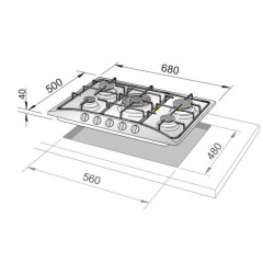 DE LONGHI YBF57ASV PIANO COTTURA 68 CM 5 BRUCIATORI BIANCO