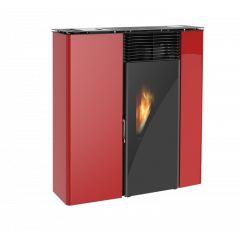 LINCAR FLAT 501 ROSSA CANALIZZATA STUFA PELLET POTENZA TERMICA 11,1 KW 17.5 KG