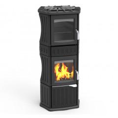 LINCAR MONELLA 185N NERA STUFA A LEGNA + FORNO 13,3KW CERAMICA/GHISA