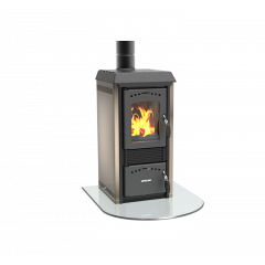 LINCAR GIOIA 470 AZ STUFA LEGNA 6KW ACCIAIO SMALTATO VERMICULITE CAPPUCCINO