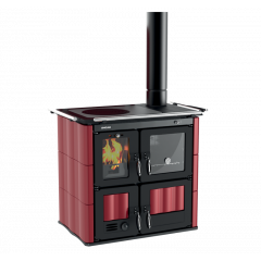 LINCAR BEA 702A GL CUCINA LEGNA 9,5 KW CON FORNO 39 LT VERMICULITE ROSSO