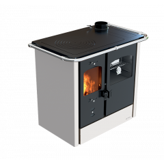 LINCAR NADA 140A CUCINA LEGNA 9,5 KW CON FORNO ACCIAIO SMALTATO BIANCA