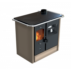 LINCAR NADA 140A CUCINA LEGNA 9,5 KW CON FORNO ACCIAIO SMALTATO CAPPUCCINO