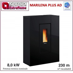 EXTRAFLAME MARILENA PLUS AD NERA STUFA PELLET 8KW 230M3  CAPIENZA 24KG