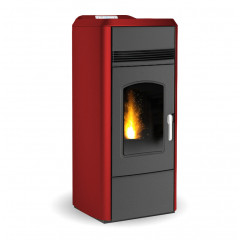 LAMINOX VICTORIA IDRO LUX 28 KW CON ACQUA SANITARIA TERMOSTUFA A PELLET ROSSA