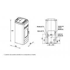 LAMINOX TLB15IA Ester Idro Lux Black Line 15kW TERMOSTUFA PELLET COLORE AVORIO