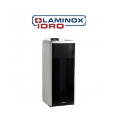 LAMINOX TLVB15IA Ester Lux Black Line 15 kW PELLET Idroventilata COLORE AVORIO