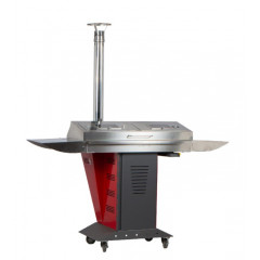 LAMINOX POLDO CHEF BARBECUE A PELLET CON PIASTRA IN PIETRA LAVICA COLORE ROSSO