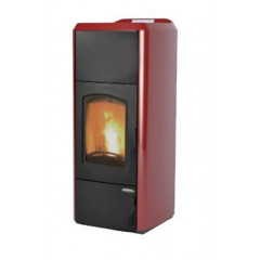 LAMINOX ZARA OMNIA IDRO LUX 30 KW TERMOSTUFA A PELLET ACCIAIO ROSSO TLO30IRS