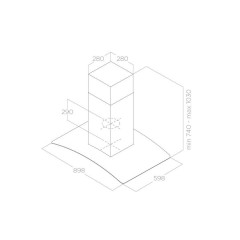 ELICA REEF ISLAND IX/A/90 CAPPA ISOLA ASPIRANTE 600 m3 90X60 ACCIAIO INOX/VETRO