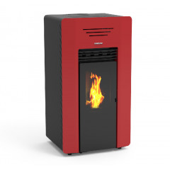 LINCAR WINDY ROSSA CANALIZZATA STUFA PELLET POTENZA TERMICA 11,6 KW 30 KG